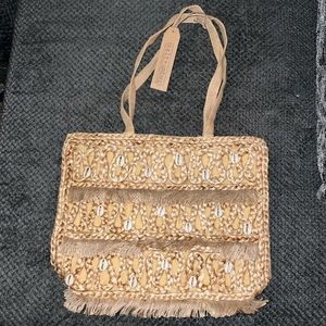 salt + umber isla jute seashell tote bag. Nwt--recycled materials